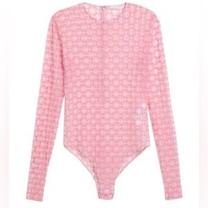 Givenchy Mesh Pink Monogram Bodysuit
